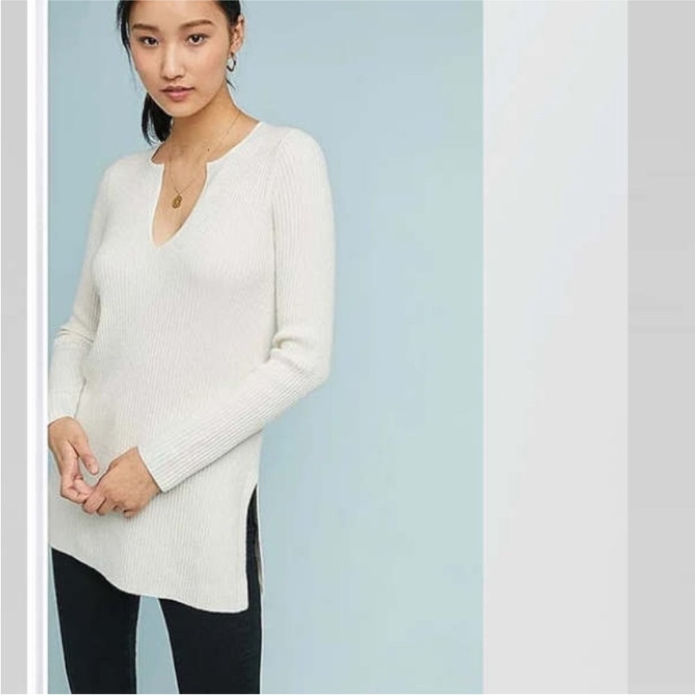 Anthropologie Ett twa Amrita Ribbed Merino Wool Blend Sweater S NEW